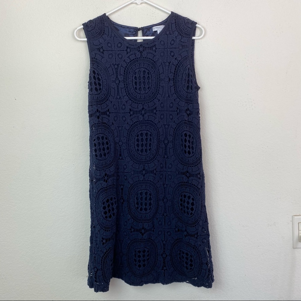 Katherine Barclay Lace Mini Shift Lined Dress SZ 6